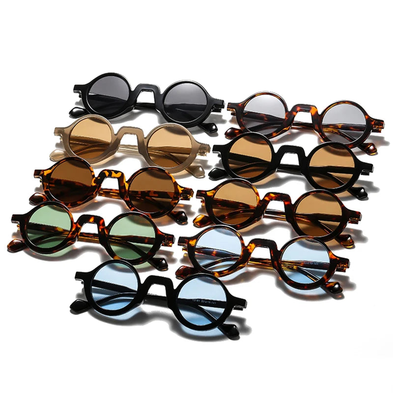 JNPCXI New Retro Small Round Punk Women Sunglasses Fashion Green Shades UV400 Trending Men Leopard Sun Glasses