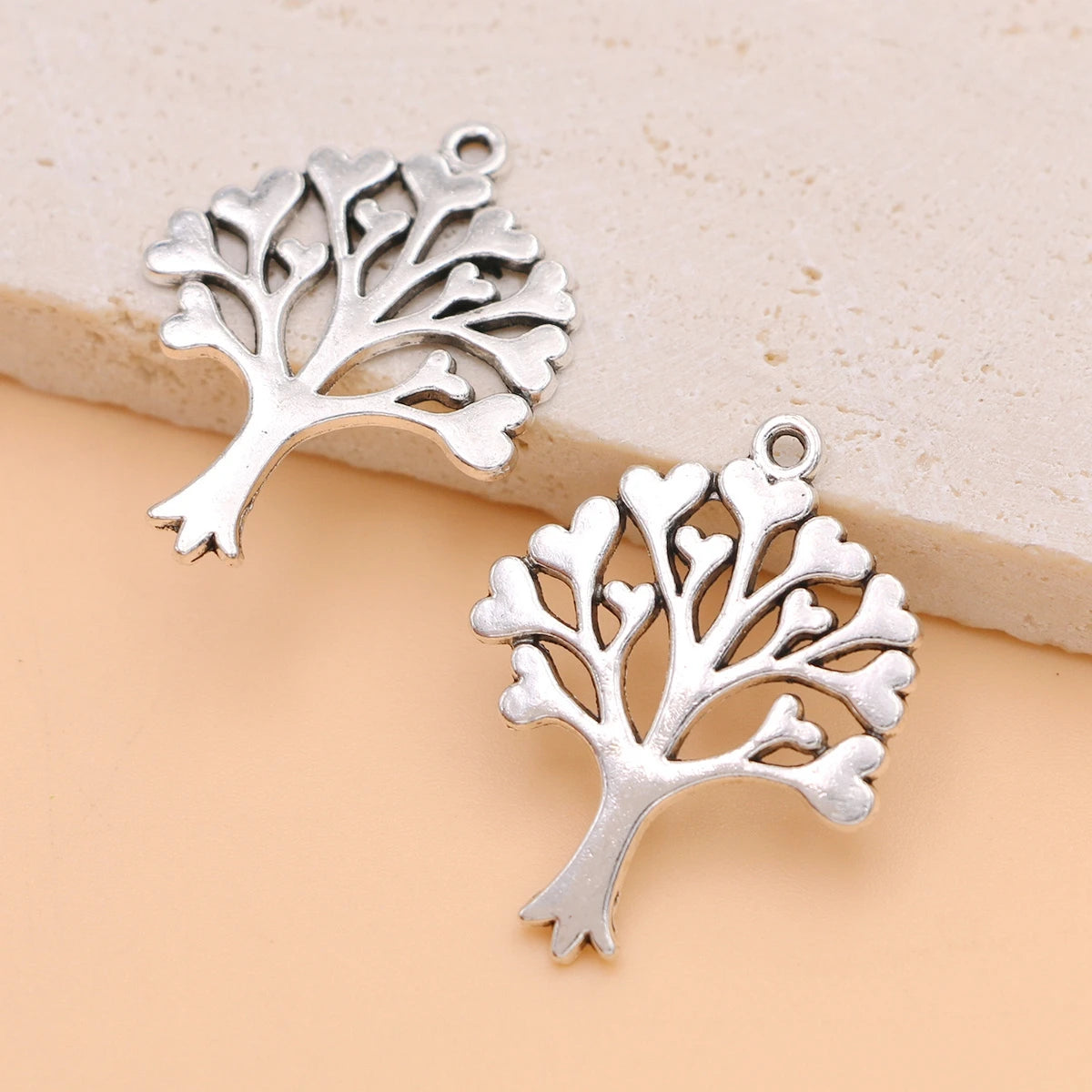 10Pcs Silver Plated Tree of Life Charm Pendant for Jewelry Making Earrings Necklace DIY