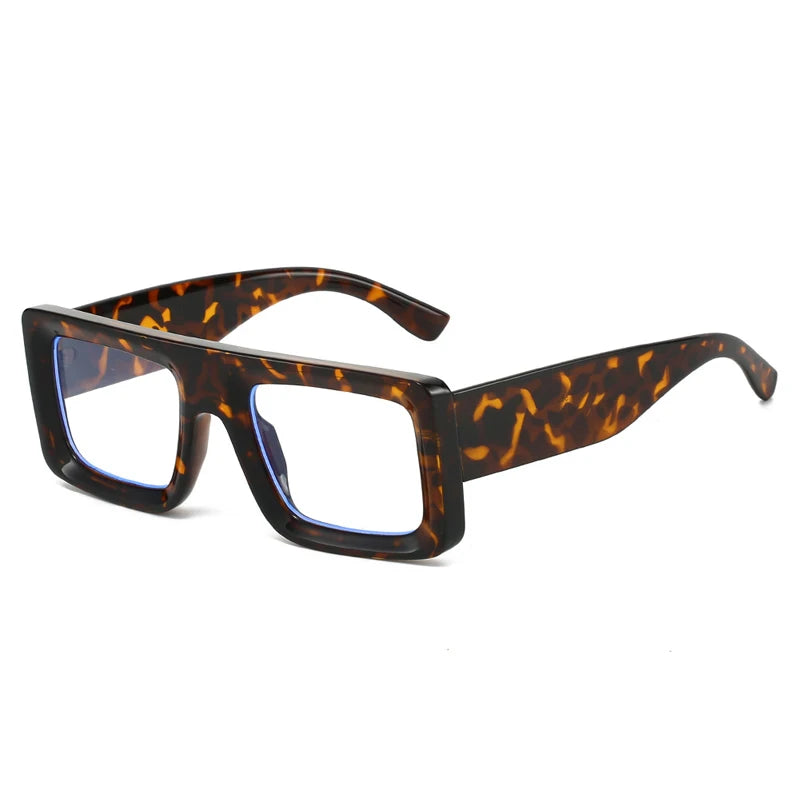 JNPCXI New Square Colorful Women Glasses Frame Fashion Polygon Clear Anti Blue Light Eyewear Men Optical Leopard Frame
