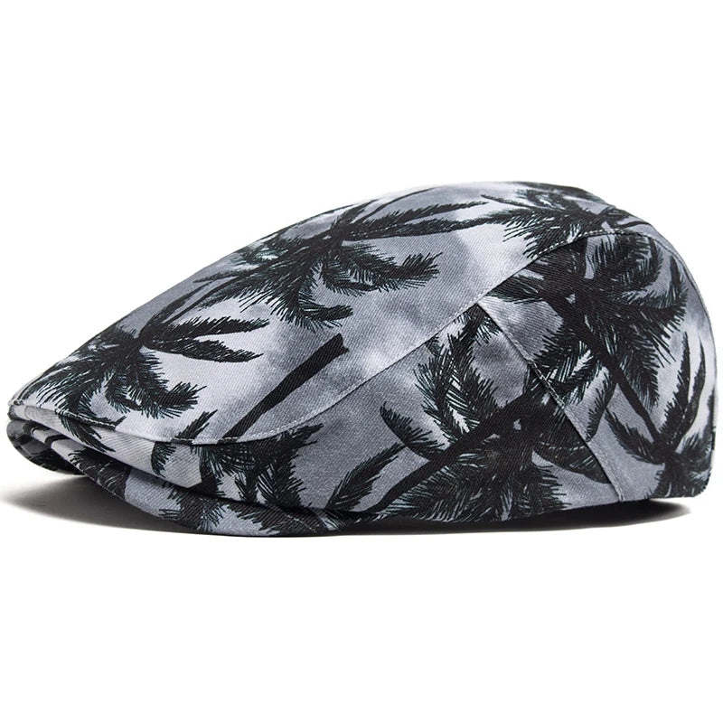 Vacation Style Men Women Beret Summer Fashion Print Cotton Soft Top Beach Visor Hat Casual Painter Berets Unisex Adjustable