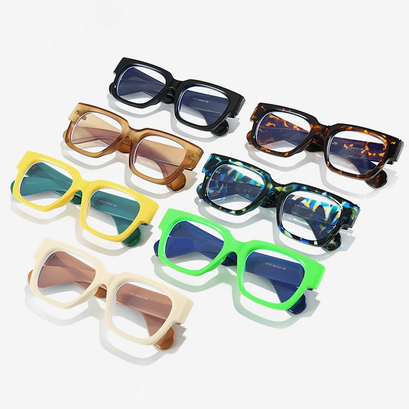JNPCXI New Fashion Square Women Glasses Frame Clear Anti-Blu-Ray Eyewear Retro Men Optical Frame Computer Goggles