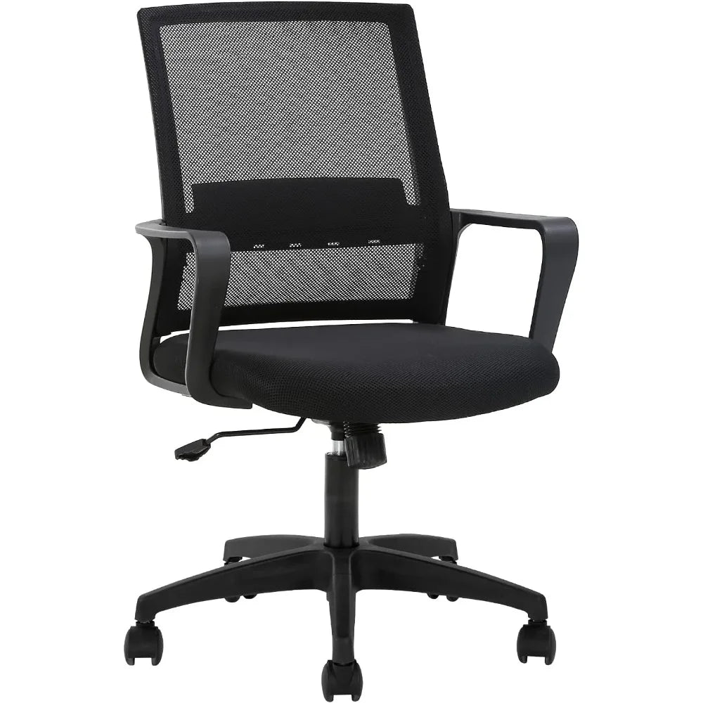 Ergonomic Desk Chair Mid-Back Mesh Computer Chair Lumbar Support Adjustable