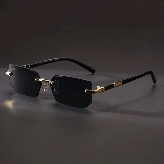 Fashionable Retro Square Unisex Frameless Sunglasses UV Protection Street Style Versatile Slimming Design for Men And Women