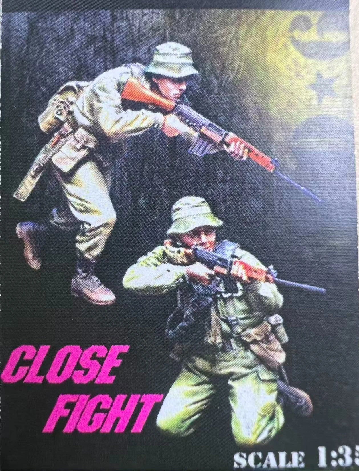 1: 35 Resin Model GK, Resin RAL Infantry Close Combat Model Scene Layout Unpainted State (2 People)