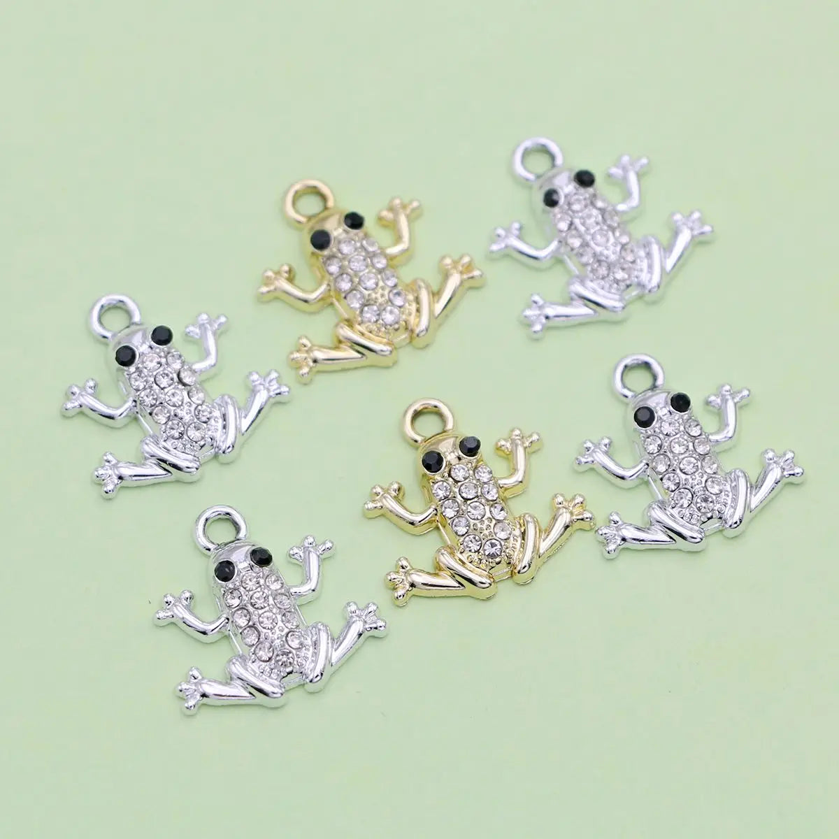10Pcs Gold Plated Frog Charm Pendant for Jewelry Making Earrings Bracelet Necklace Accessories DIY Craft Findings