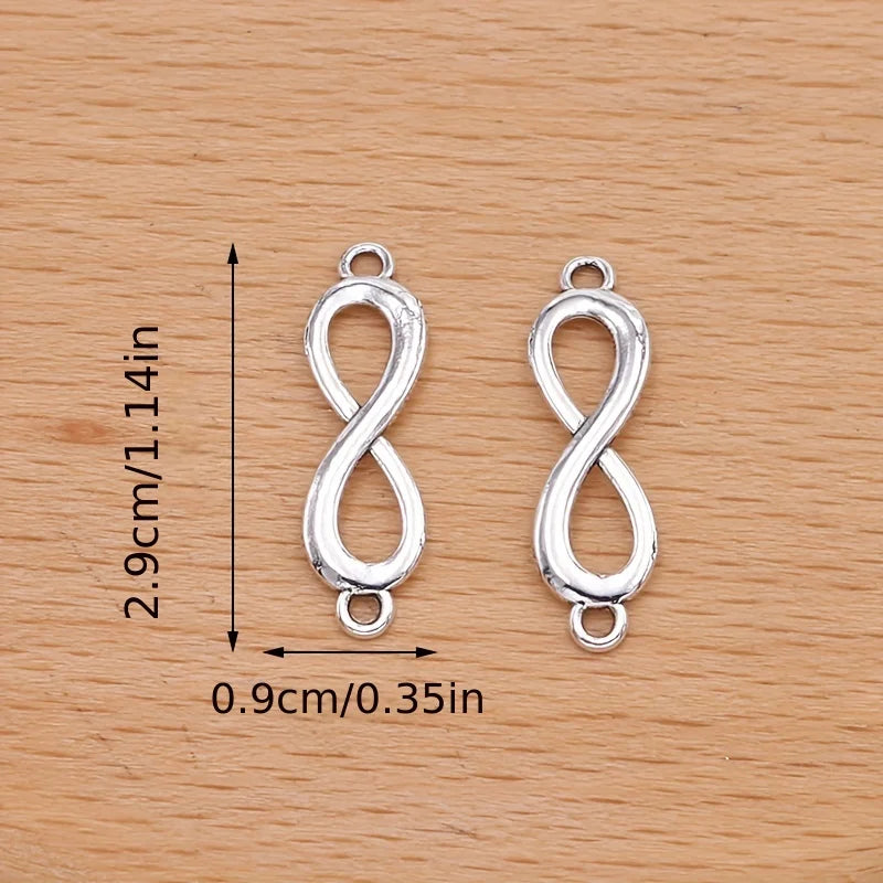 15Pcs Silver Plated Infinity Charms Connector for Jewelry Making Bracelet Accessories DIY