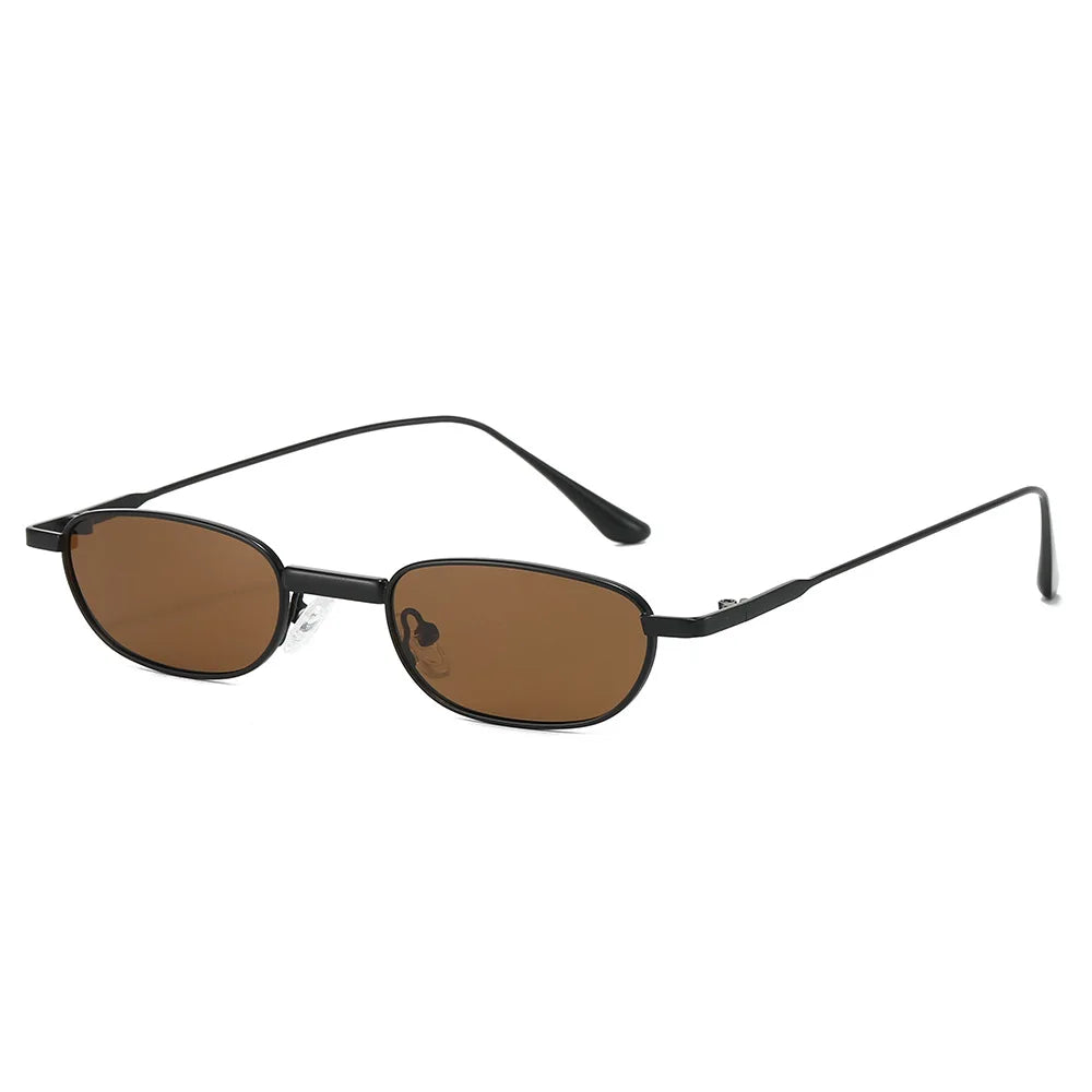 JNPCXI New Small Rectangle Women Polarized Sunglasses Fashion Clear Ocean Lens Shades UV400 Men Trending Metal Sun Glasses