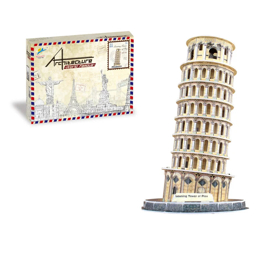 DIY Paper 3D Puzzle Model World Attractions Construction Children's DIY Intellectual Development Educational Toys for Kids