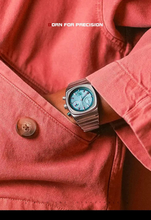 2025 blue square watch niche light luxury, high-end men's watch, trendy watch