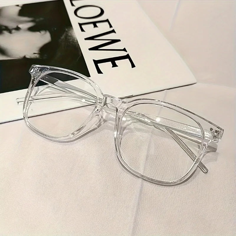 1/2pcs Minimalist Square Frame Glasses with Clear Lenses - Elegant Black Rim Design for Women and Men, Ideal for Computer Use
