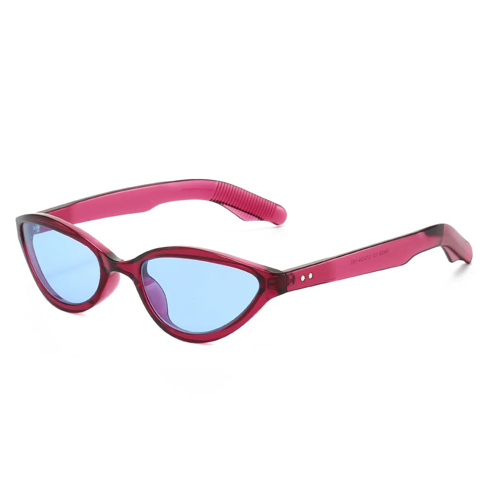 JNPCXI New Fashion Cat Eye Women Sunglasses Retro Rivets Men Green Tea Shades UV400