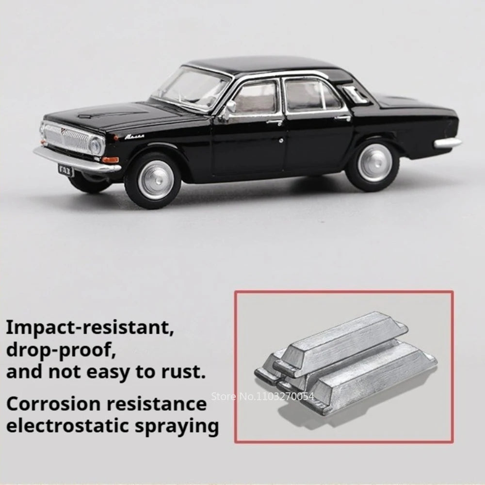 1:64 GAZ-24 GAZ-12ZIM Alloy LADA 2105 2101 Diecast Model Series Four Wheel Suspension Miniature Vehicle Children's Holiday Gifts