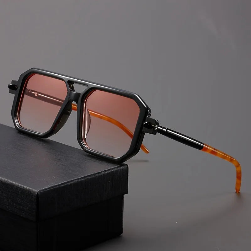 Retro Oversized Glasses for Women Stylish Two-Tone Temples, Perfect for Party Decoration