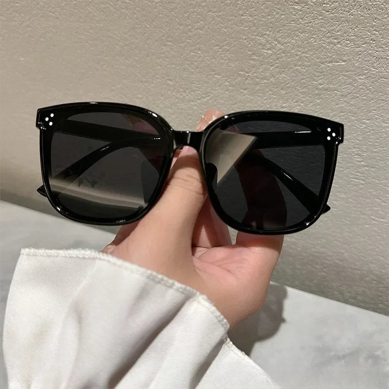 2PCS Korean Version Sunglasses Men Women Fashion Sunglasses Sunscreen Sunglasses Big Face Slimmer Look Anti-Ultraviolet Sunglass