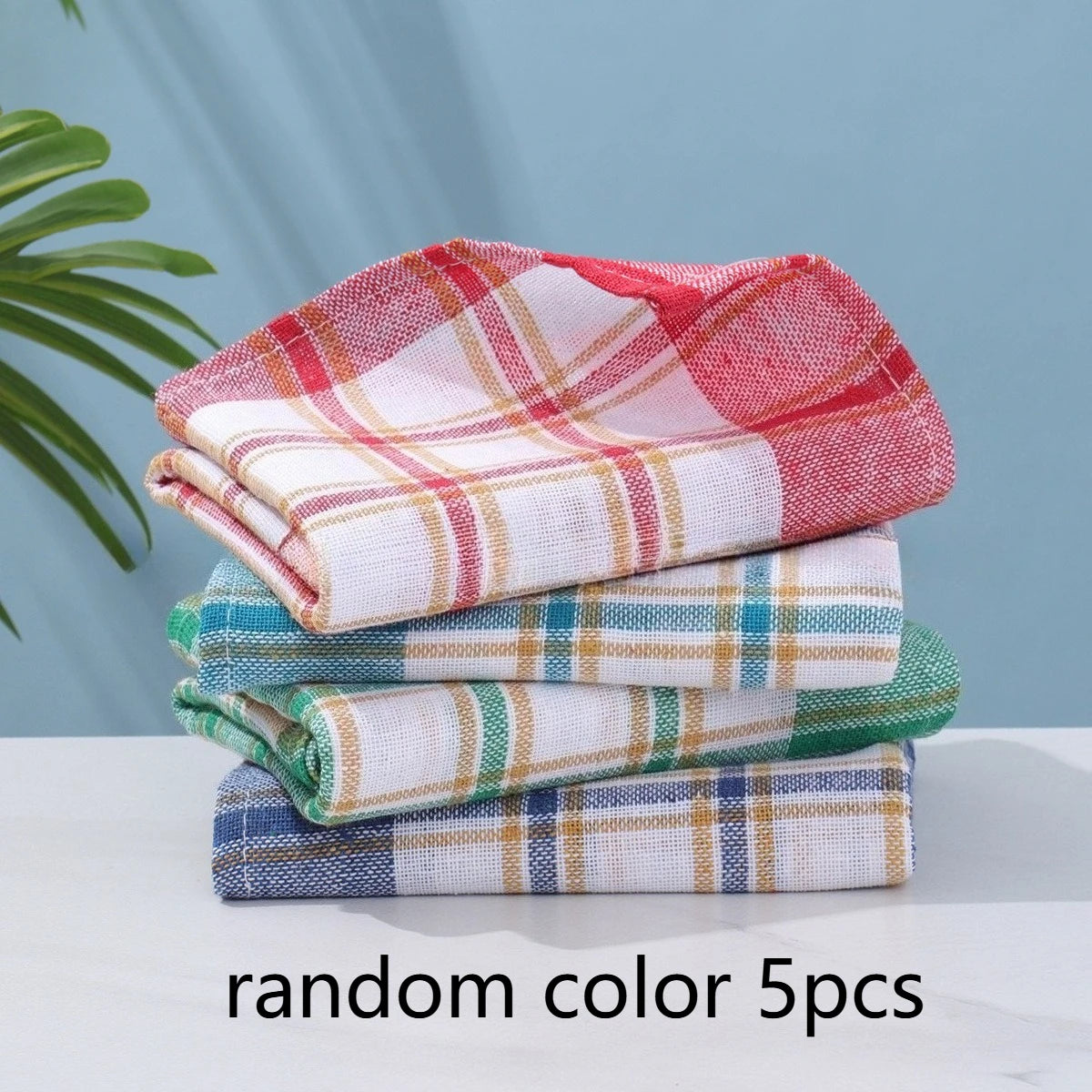 2/5/10pcs Kitchen Cleaning Cloths - Reusable Multi-Purpose Dish Towels, Tea Towels & Grid Cleaning Rags (Random Color)