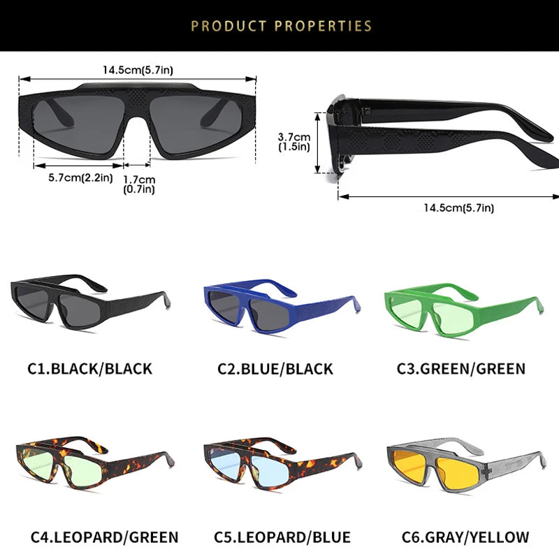 JNPCXI Ins Hot Fashion Square Women Luxury Sunglasses Retro Men Breathable Design Shades UV400 Sun Glasses
