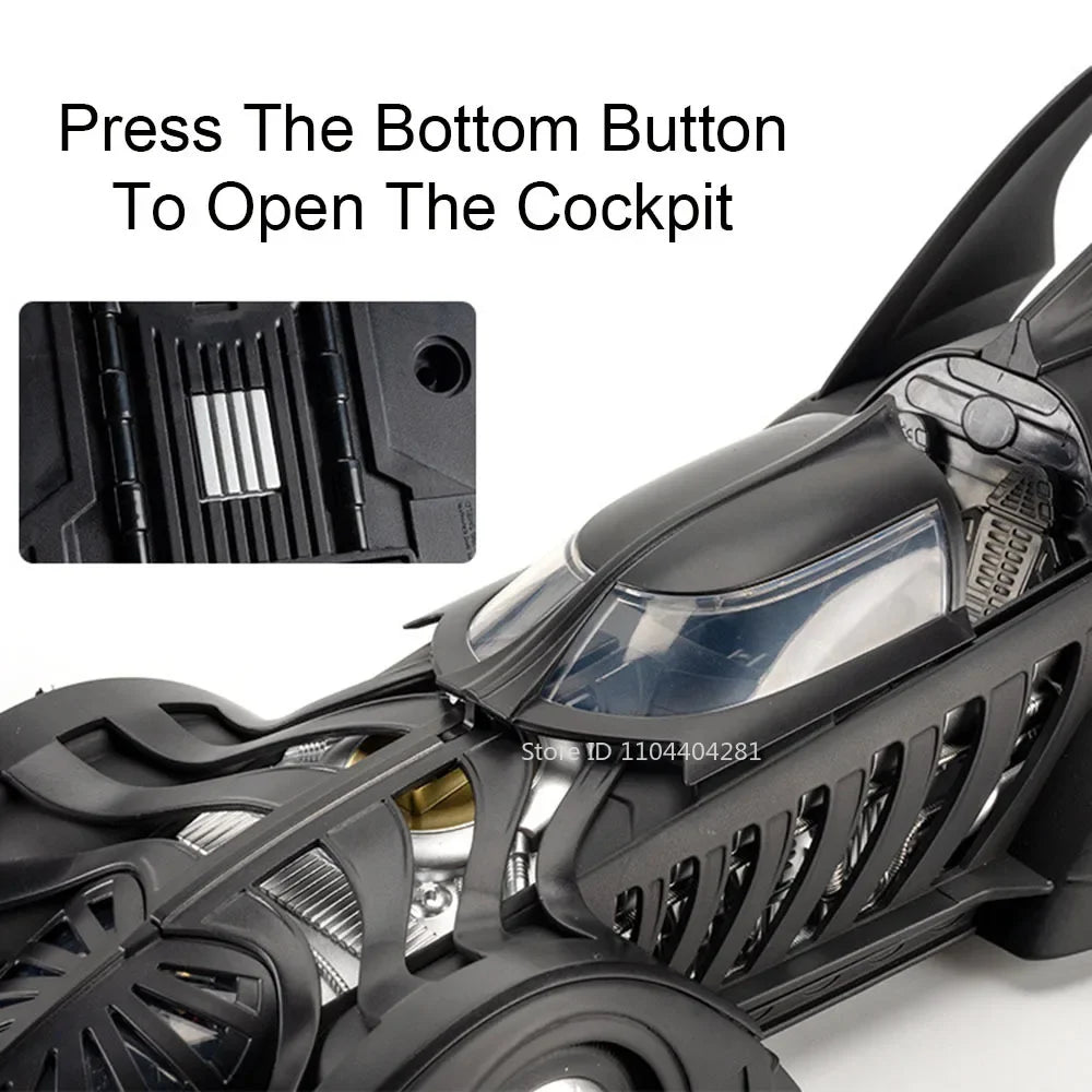 1:18 Batmobile 1995 Knight Model Toy Diecast Alloy Sports Car Front Wheel Steering Spray Function Vehice Children's Holiday Gift
