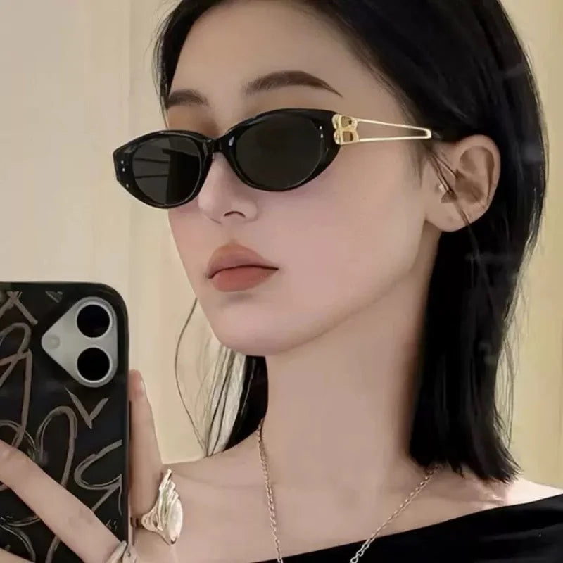 New Trendy Cat Eye Sunglasses Casual and Versatile Korean Version Fashionable Sunglasses Sun Protection High-end Feel
