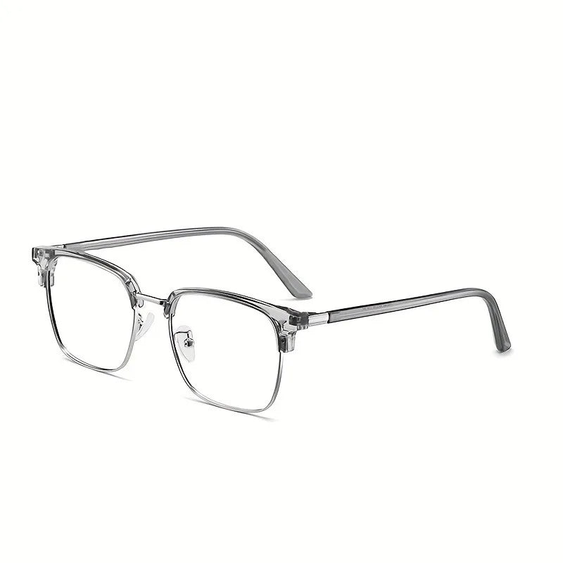 Anti blue light glasses for men and women, retro half frame eyebrow glasses frame, classic flat lens