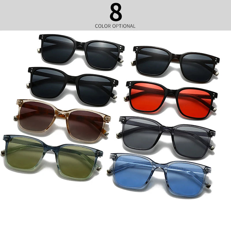 JNPCXI New Retro Square Women Luxury Sunglasses Fashion Rivets Blue Men Sun Glasses Shades UV400