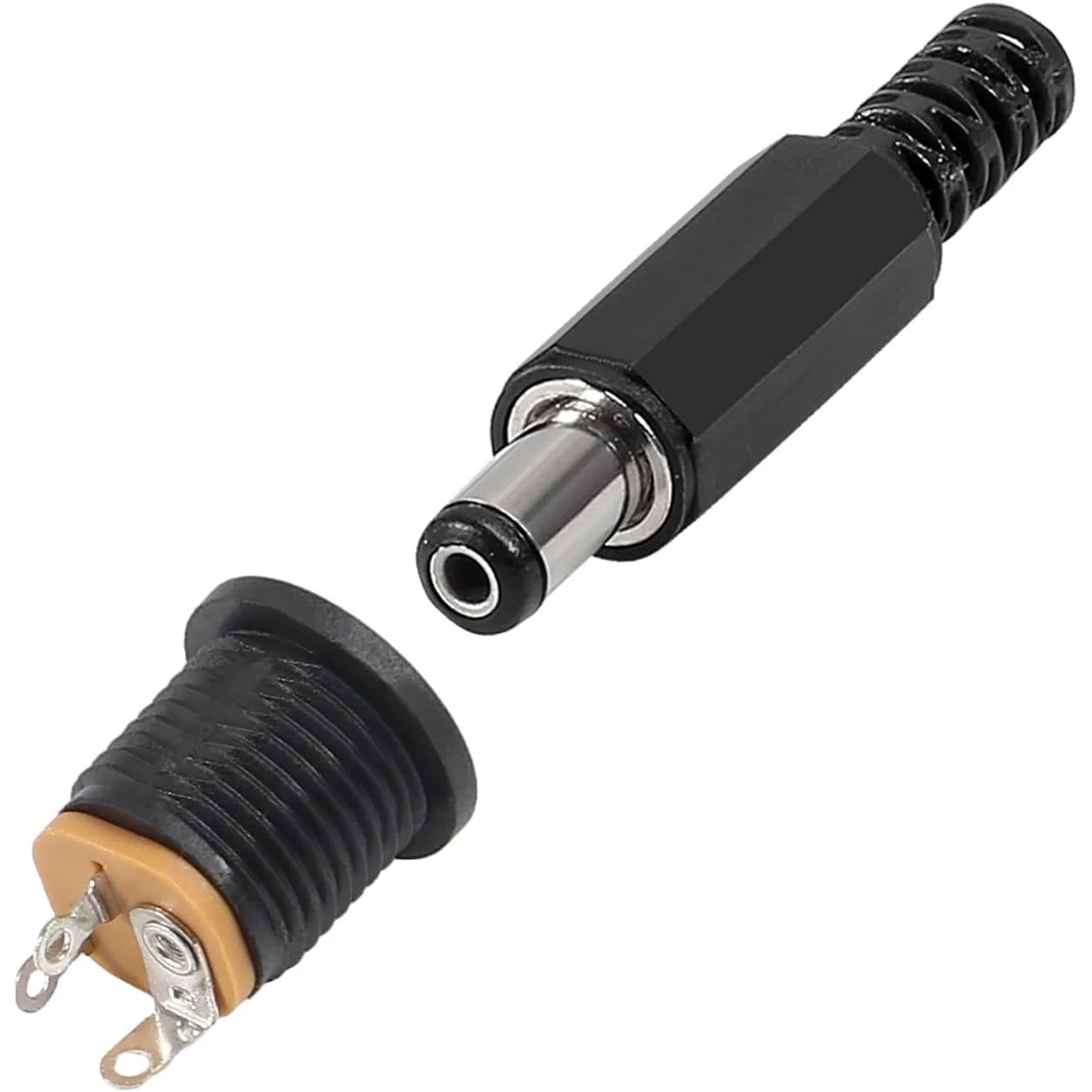 20Pair 12V 3A 5.5x2.1mm DC Power Male Plugs Connector DC Power Socket Female Jack Screw Nut Panel Mount Adapter 5.5 * 2.1mm