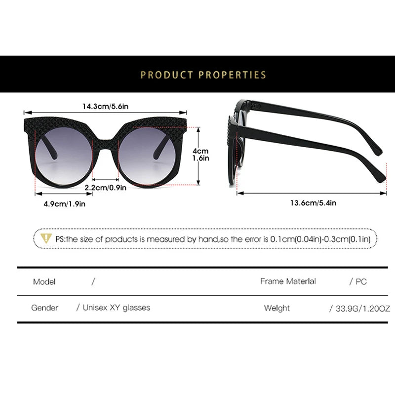 JNPCXI Fashion Oversized Women Sunglasses Retro Round Green Shades UV400 Men Gradient Sun Glasses