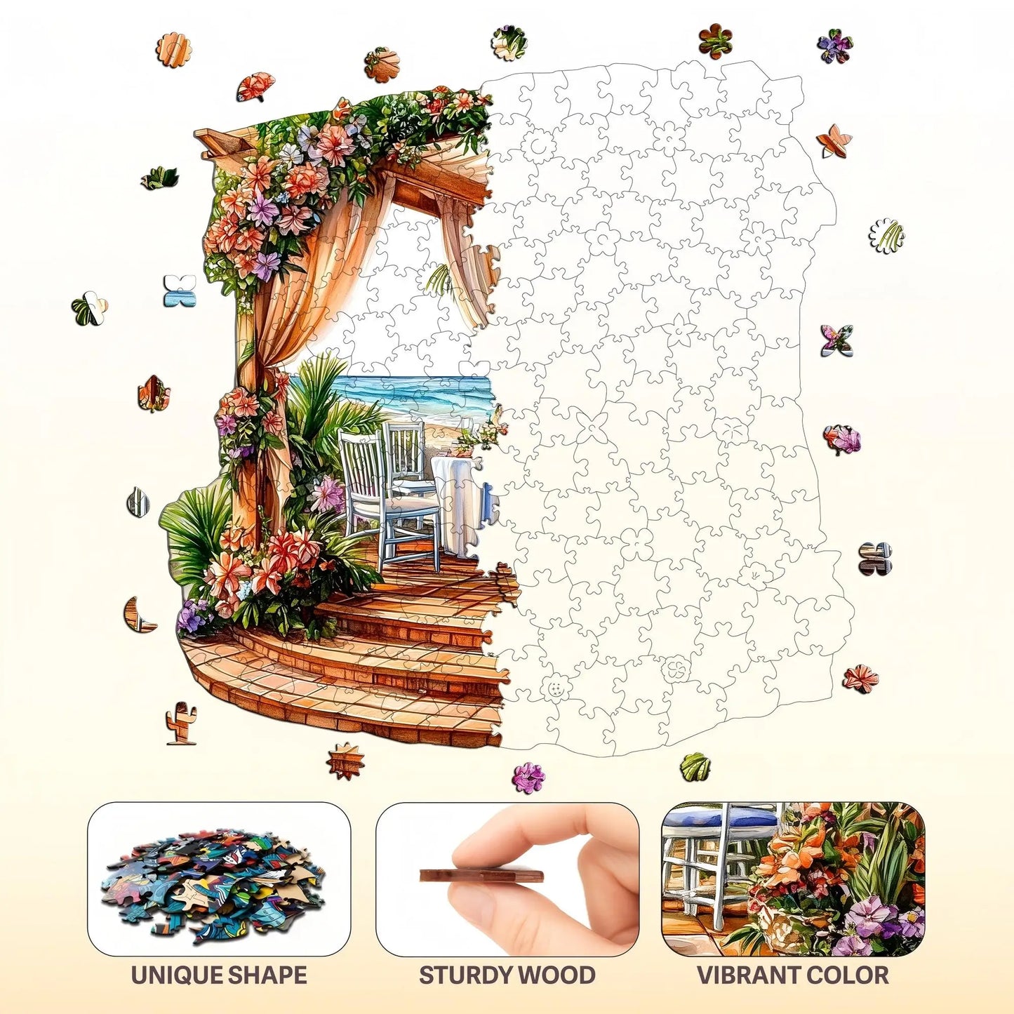 Challenging Wooden Jigsaw Puzzles Home Decor Unique Shape Christmas and Halloween Gift Toy for Teen and Kid