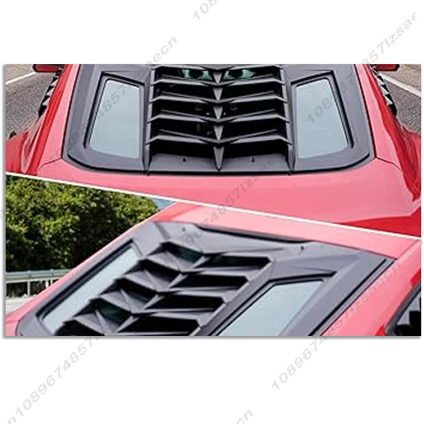 Car Rear Louver Window For Ford Mustang 2015-2023 Side Shutter Cover Trim Sticker Vent Scoop Car Accessories Window Blinds
