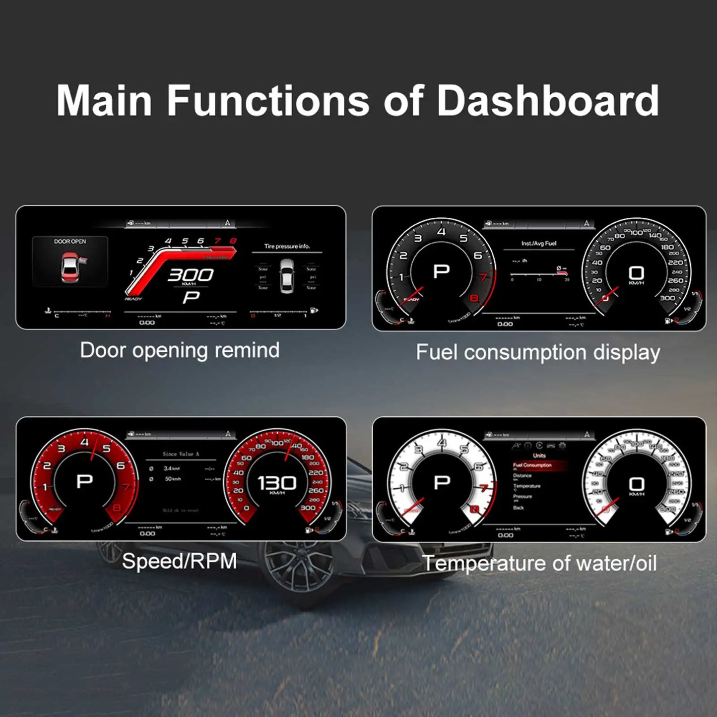 For Audi Q7 2005-2015 digital instrument panel, speedometer, Android radio, wireless CarPlay, GPS navigation 4+64GB