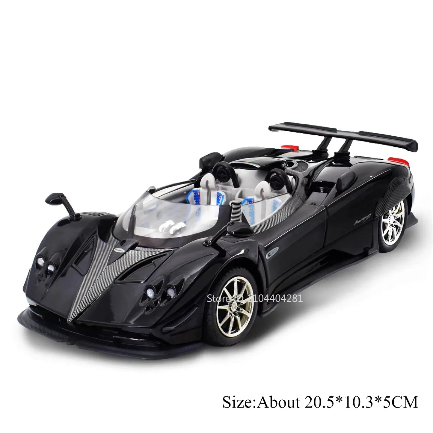 1:24 Valkyrie Pagani Zongta HP Miniature Toys Car Alloy Diecast Model Sound Light Pull Back Doors Opened Sportscar Friend's Gift
