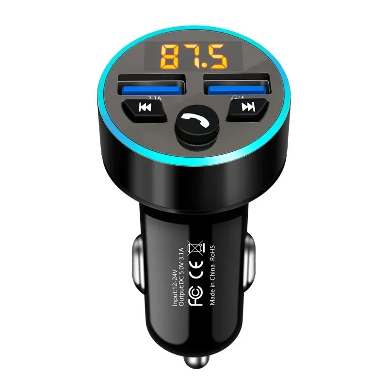 Car Cigarette Lighter Fm Transmitter Bluetooth Receiver Audio Quality MP3 Player Adapter Dual USB Fast Charger Smartphone Charge