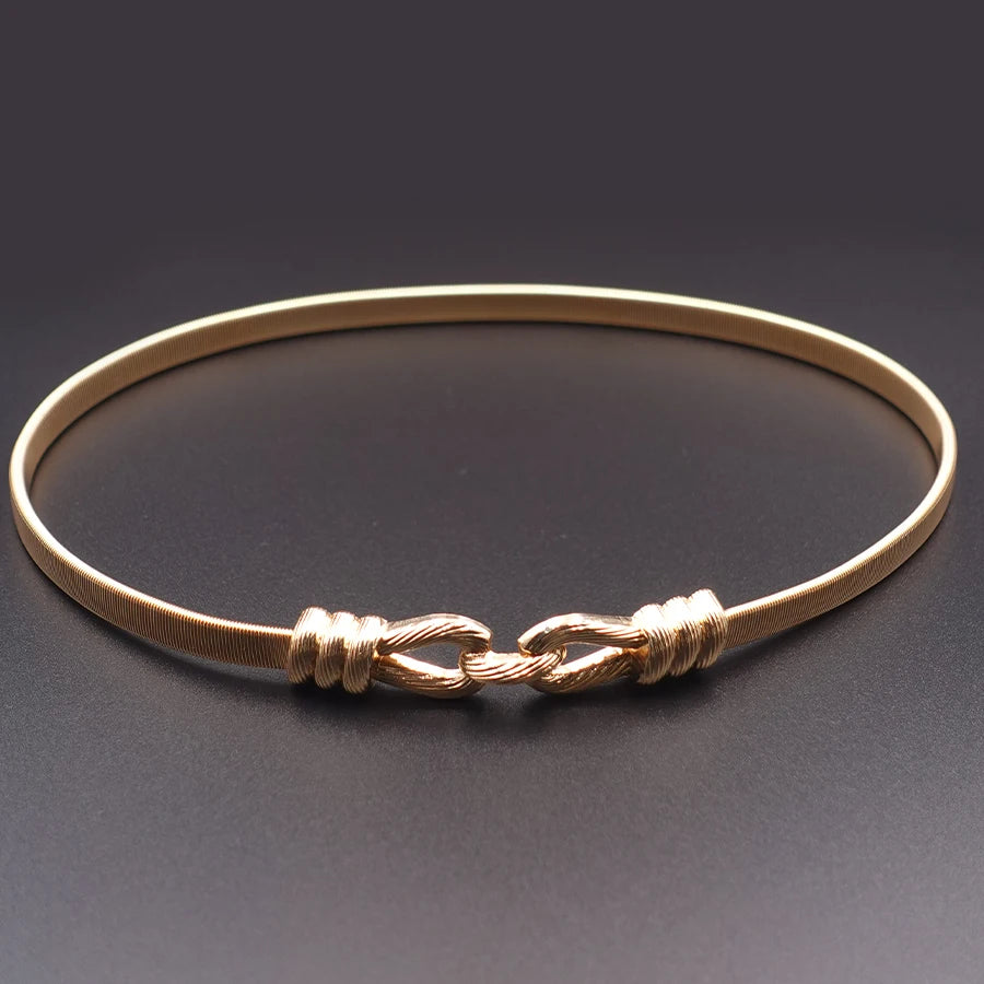 Elegant Summer Waist Chain - Adjustable Stretch Metal Belt for Dresses, Holiday & Date Night Jewelry