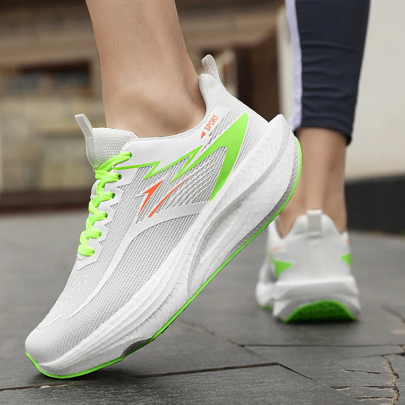 Men Running Shoes Sneakers Anti-slip Cushioned Comfortable Racing Carbon Plate Training Mesh Tennis Shoes Casual for Women 2026