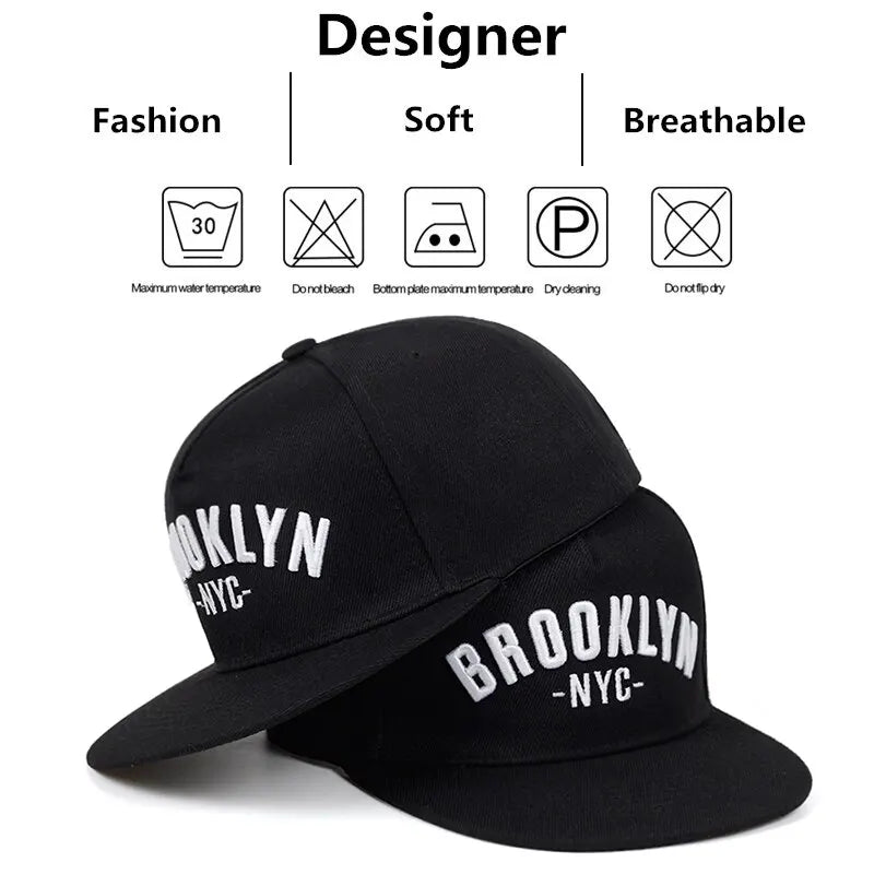 Unisex Brooklyn Letter Embroidery Hip-hop Hats Outdoor Adjustable Baseball Caps