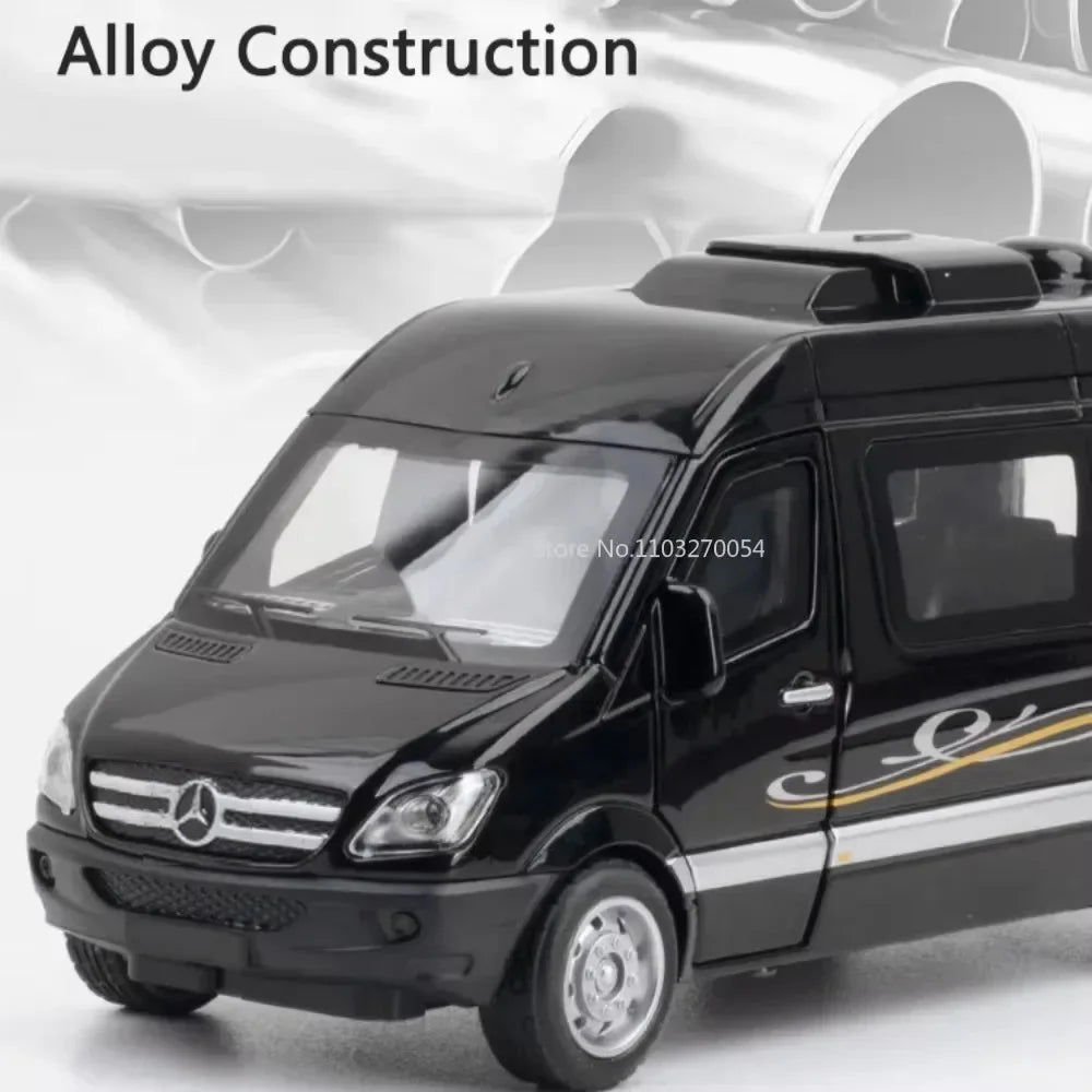 1:32 Sprinter Coaster Alloy Diecast Toys Cars Models Vehicles Pull Back with Sound Light Miniature Vehices Children's Ornaments