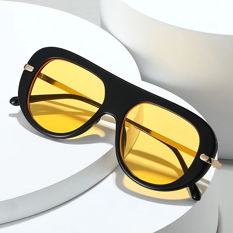 JNPCXI New Retro Pilot Sunglasses Women Fashion Gradient Shades UV400 Men Leopard Green Punk Sun Glasses