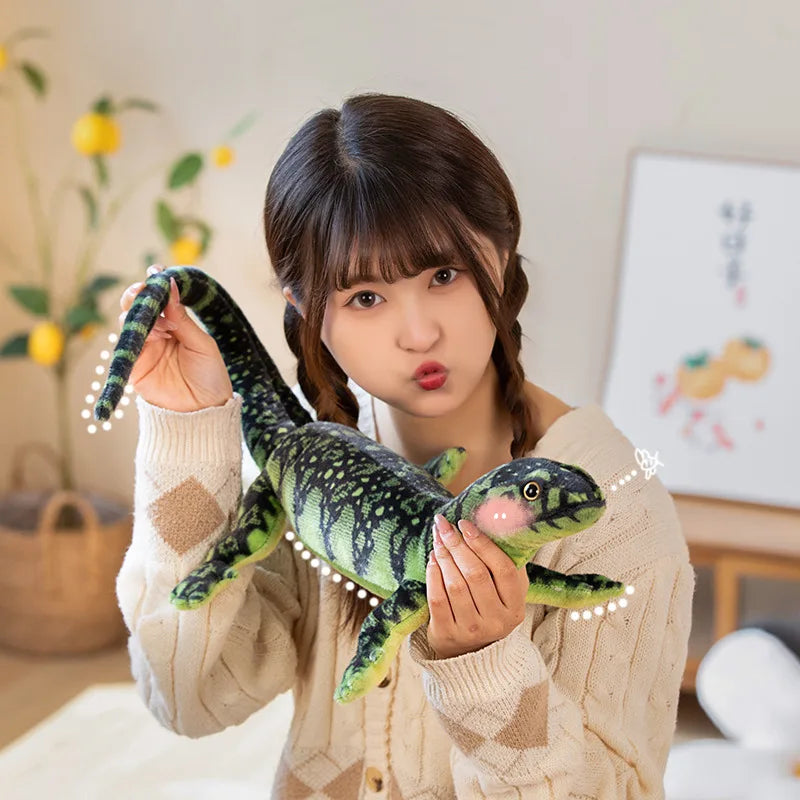 75cm Simulated Reptile Lizard Doll Plush Toy Wild Animal Long Tail Brown Green Plushie Peluche Boys Girls Men Gift