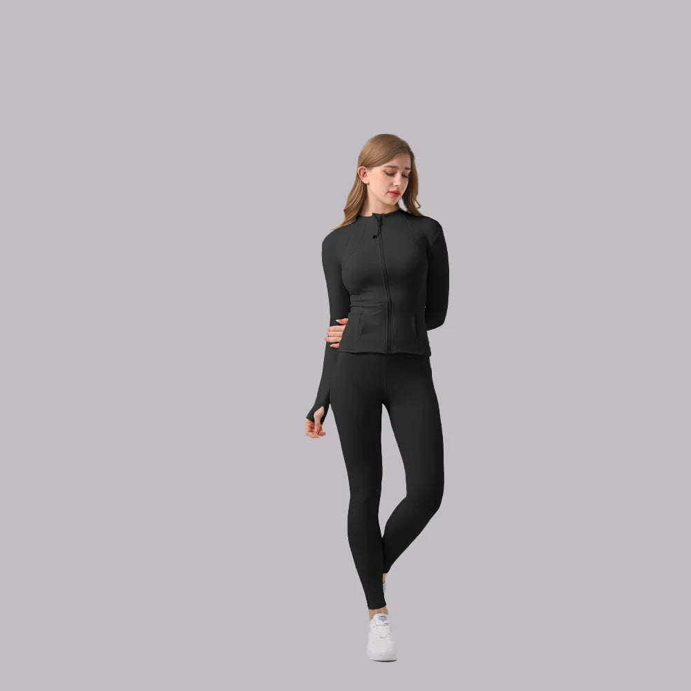 High-Elasticity Shaping Yoga Set for Women Running Fitness Sportswear: High-Waisted Tummy-Control Leggings + Form-Fitting Top