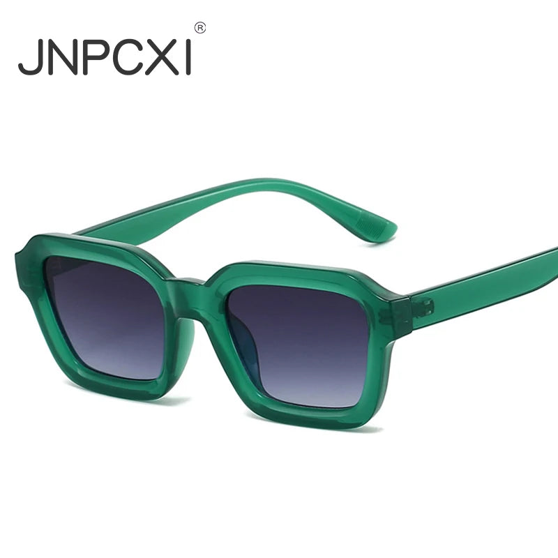 JNPCXI New Men Vintage Rectangle Frame Sunglasses Fashion Retro Sun Glasses Luxury Brand Design UV400 Shades Eyewear Women