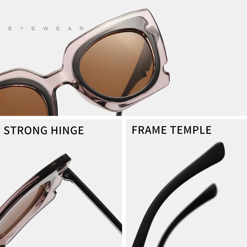 JNPCXI Vintage Cat Eye Sunglasses Woman Brand Designer Retro Square Sun Glasses Female Eyewear Fashion Driving Shades
