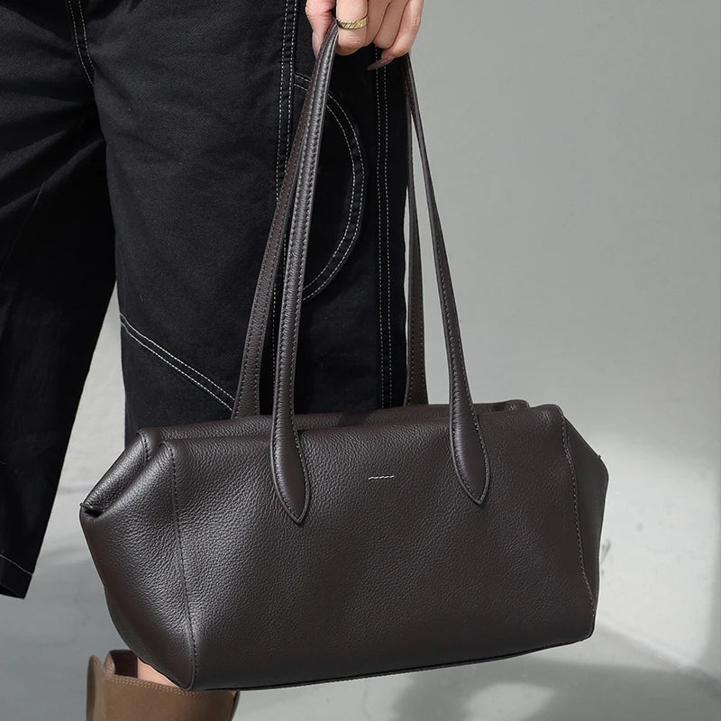 Women's Soft Cow Genuine Leather Underarm Bags Female Fashion Top-grain leather Shoulder Bag Ladies Luxury Designer Handbags