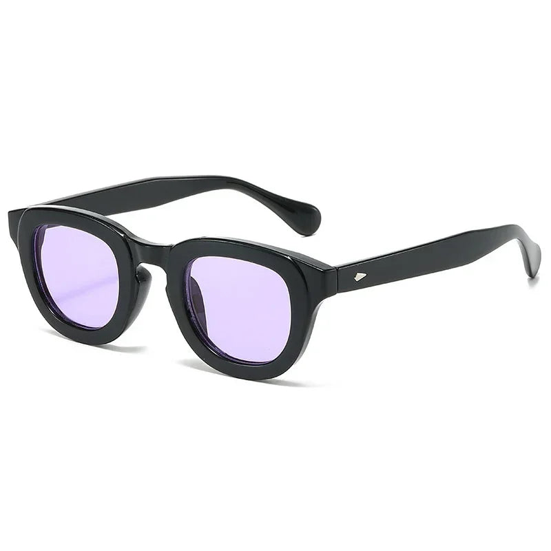 JNPCXI New Oval Candy Color Gradient Lens UV400 Sunglasses Women Men Eyewear Men Trending Sun Glasses Rivets Decoration