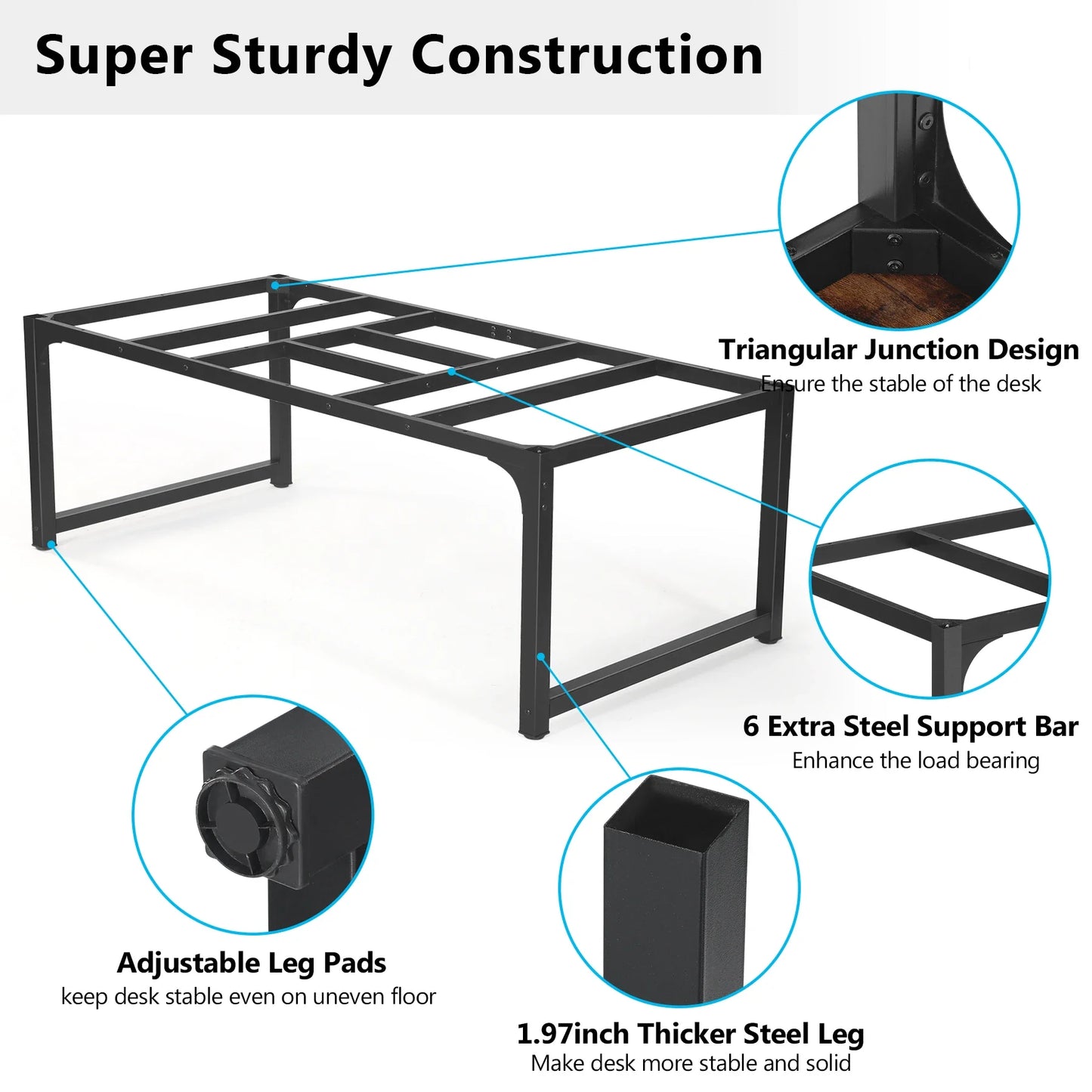 Tribesigns Modern Computer Desk 70.8" Large Executive Office Desk Study Writing