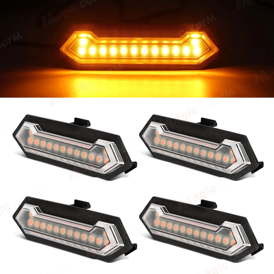 4PCS Grille Lights For Toyota Tacoma TRD Sport 2024 2025 Front Grill Car LED White Amber Blue Red Warning Daylights DRL 12V