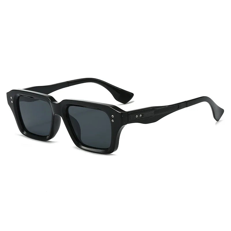 JNPCXI New Retro Square Rivets Men Sunglasses Shades UV400 Fashion Green Green Women Clear Lens Frame
