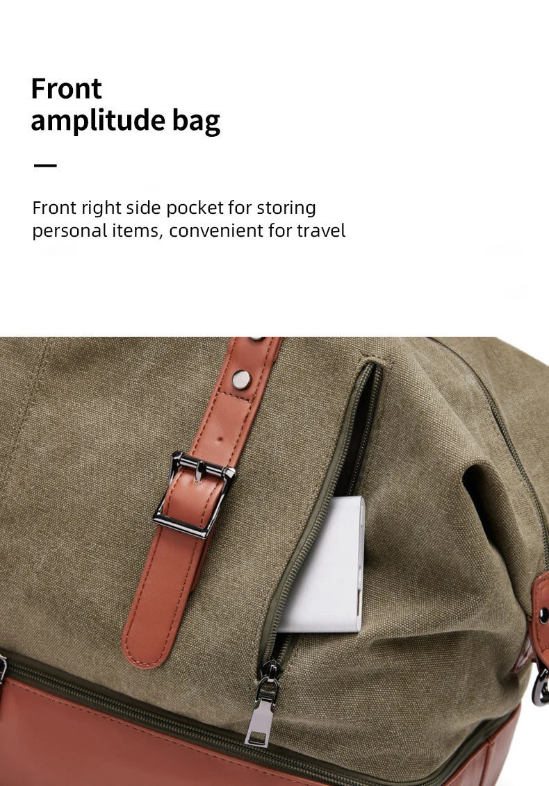 SWISS MILITARY Handheld Travel Retro Bag Canvas Multifunctional Anti-Theft Bag
