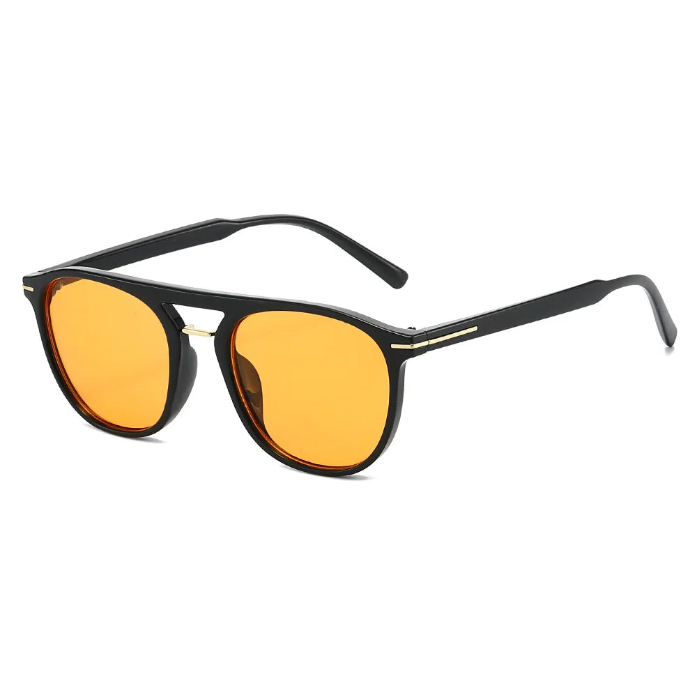 JNPCXI New Fashion Square Sunglasses Women Double Bridges Green Stripe Gradient Shades Men Trending Sun Glasses UV400
