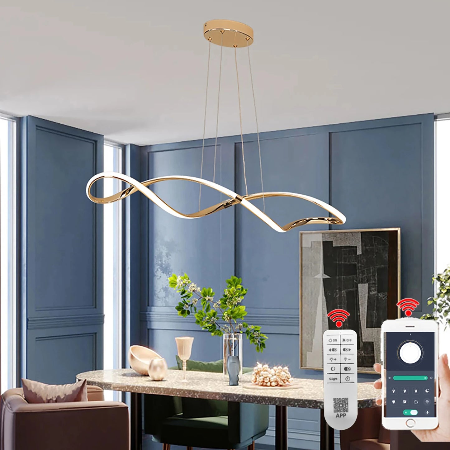 Modern glass home decor led lights pendant, lamps for living room Chandeliers M1