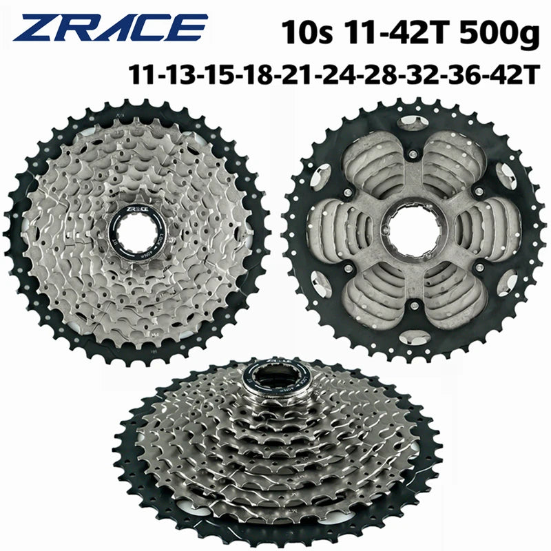 ZRACE Bicycle Cassette 10 Speed MTB Bike Freewheel 11-42T / 11-46T / 11-50T Aluminum Alloy Bracket, 10s CASSETTE