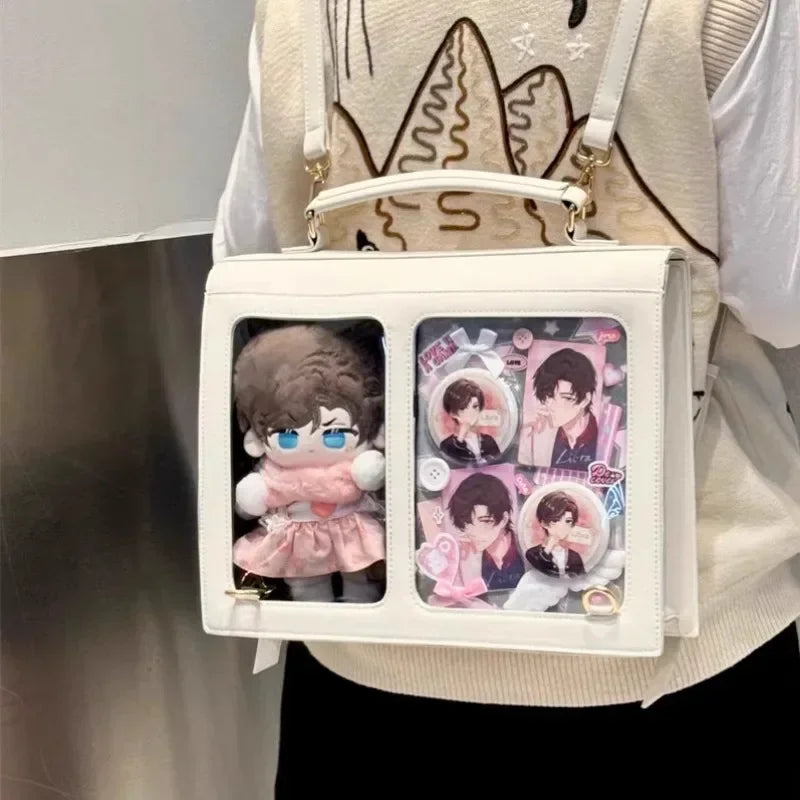 JK Girl Japanese Large-Capacity Transparent Shoulder Crossbody Bag DIY Decoration Ita Bag High School Teenage Backpack ItaBag